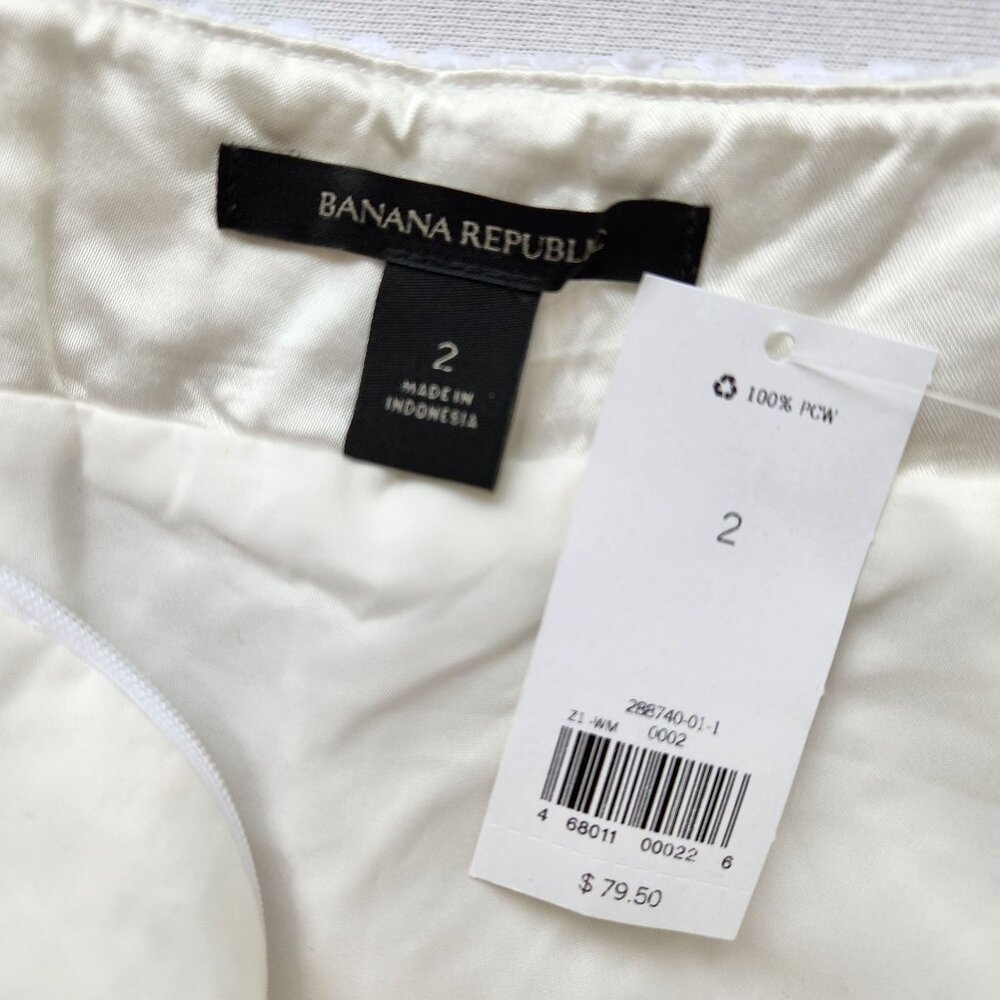 Banana Republic White Mesh Net Mini Skirt Pleated Tennis Cute Coquette Summer 2 - Picture 4 of 10